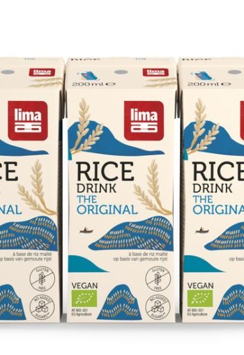 Lima Rice drink original pakjes 200ml bio (3 Stuks)