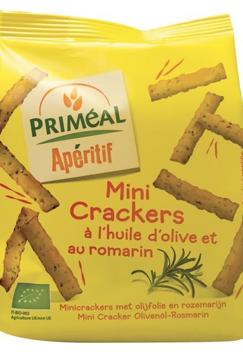 Primeal Aperitive mini crackers olijf rozemarijn bio (100 Gram)