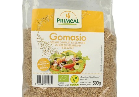 Primeal Gomasio volkoren sesamzaad en zeezout bio (500 Gram)