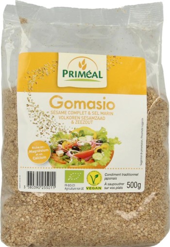 Primeal Gomasio volkoren sesamzaad en zeezout bio (500 Gram)