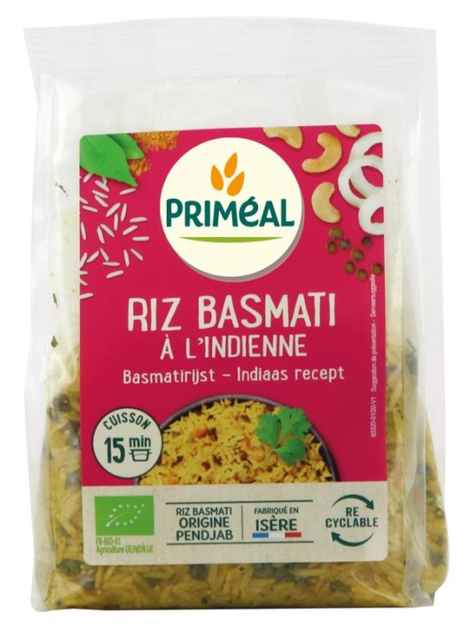Primeal Basmati rijst Indiaase stijl bio (250 Gram)