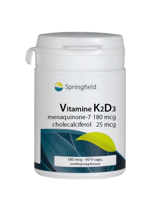 Springfield Vit K2D3 180 & 25 mcg (60 Vegetarische capsules)
