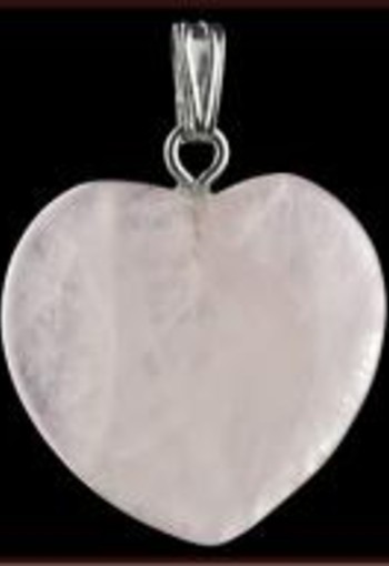 Ruben Robijn Hanger hart 20mm roze kwarts (1 Stuks)