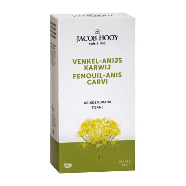 Jacob Hooy Venkel/anijs/karwij thee gold (20 Zakjes)