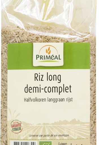 Primeal Halfvolkoren langgraan rijst bio (1 Kilogram)