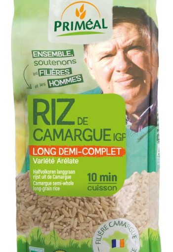 Primeal Halfvolkoren langgraan rijst camargue bio (500 Gram)
