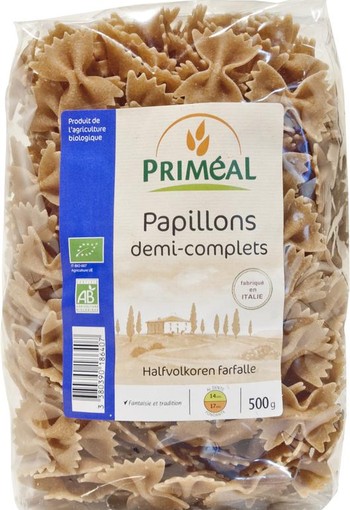 Primeal Halfvolkoren farfalle bio (500 Gram)