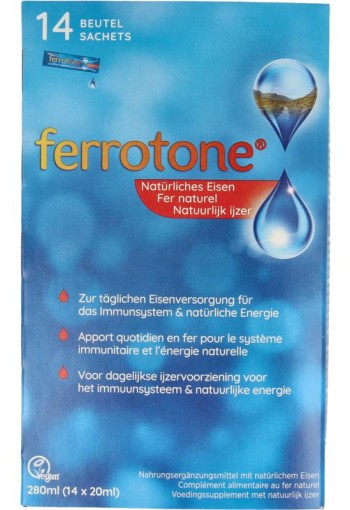 Ferrotone Natuurlijk ijzer 14 x 20ml (14 Stuks)