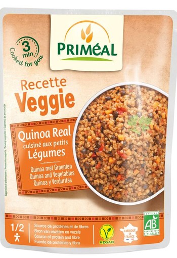 Primeal Recette Veggie Quinoa gekookt met groente bio (220 Gram)