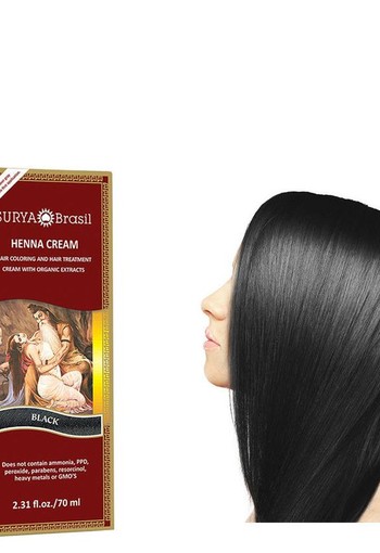 Surya Brasil Henna haarverf creme zwart (70 Milliliter)