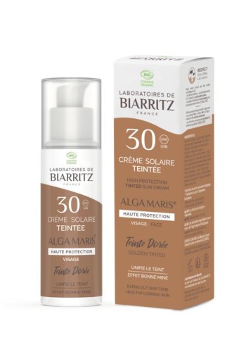 Laboratoires de Biarritz Suncare golden tinted face sunscreen SPF30 (50 Milliliter)
