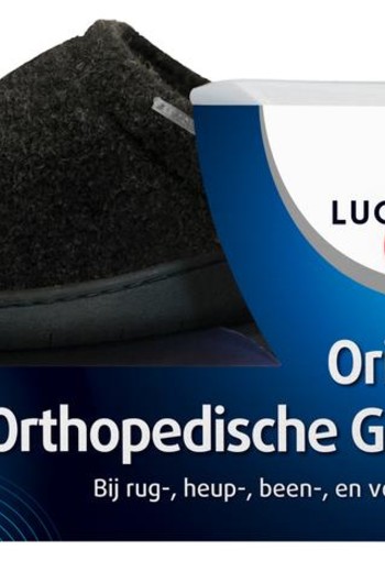 Lucovitaal Orthopedische gel sloffen zwart 44/45 (1 paar)