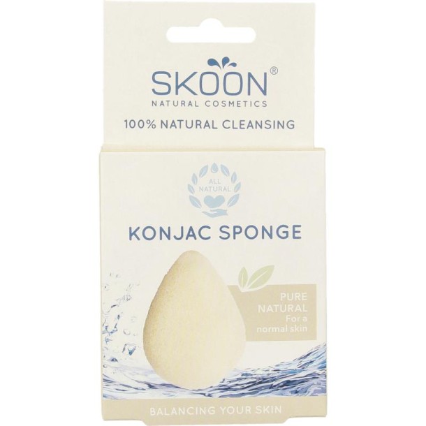 Skoon Konjac spons pure bio (1 Stuks)