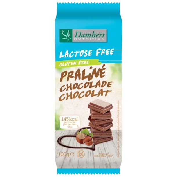 Damhert Chocoladetablet praline glutenvrij en lactosevrij (100 Gram)