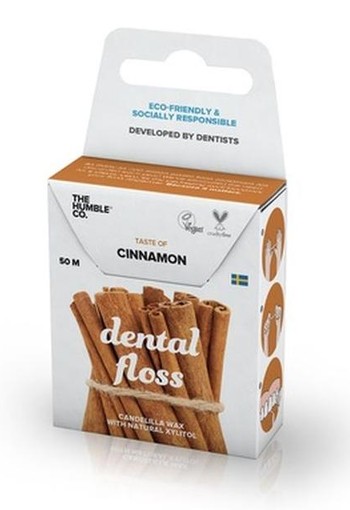 The Humble Co Dental floss cinnamon 50 meter (1 Stuks)