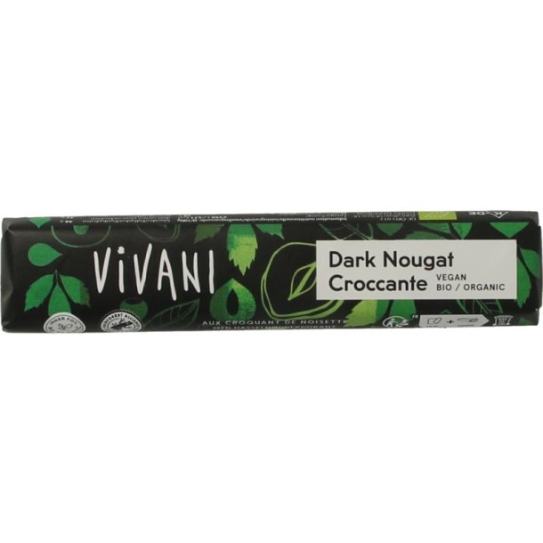 Vivani Chocolate To Go dark nougat croccante bio (35 Gram)