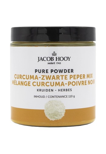 Jacob Hooy Pure Powder curcuma - zwarte peper mix (110 Gram)