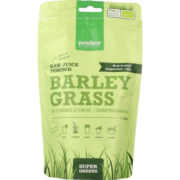 Purasana Gerstegras sappoeder bio (200 Gram)