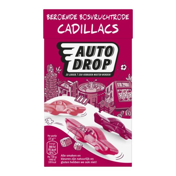 Autodrop Beroemde bosvruchtrode cadillacs (280 Gram)