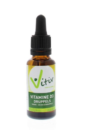 Vitiv Vitamine D3 druppels 1000IE (25 Milliliter)