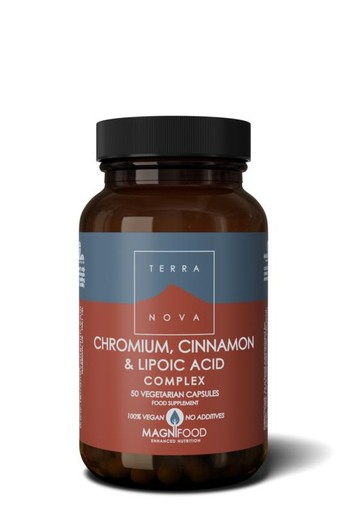Terranova Chromium, cinnamon & lipoic acid complex (50 Vegetarische capsules)