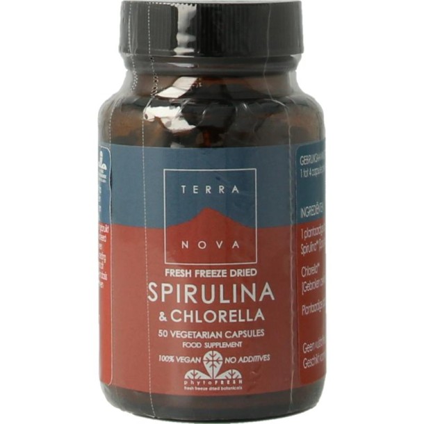 Terranova Spirulina & chlorella complex (50 Vegetarische capsules)