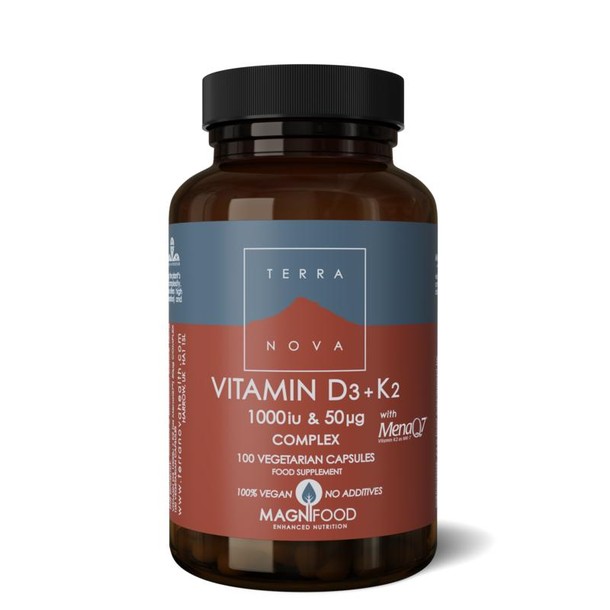 Terranova Vitamine D3 1000IU met K2 50mcg complex (100 Vegetarische capsules)