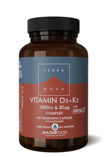 Terranova Vitamine D3 1000IU met K2 50mcg complex (100 Capsules)
