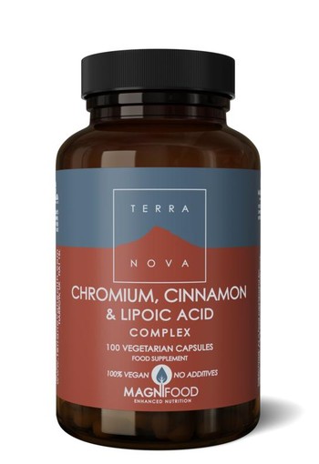 Terranova Chromium, cinnamon & lipoic acid complex (100 Vegetarische capsules)