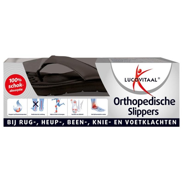 Lucovitaal Orthopedische slippers 35/36 zwart (1 paar)