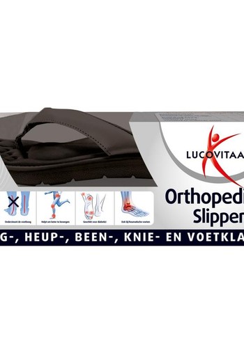 Lucovitaal Orthopedische slippers 35/36 zwart (1 paar)