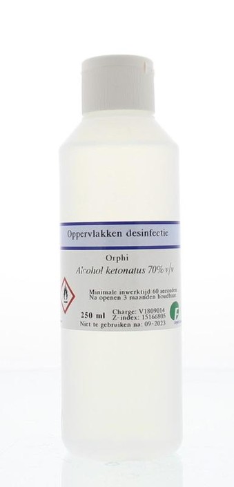 Orphi Alcohol ketonatus 70% klepdeksel (250 Milliliter)