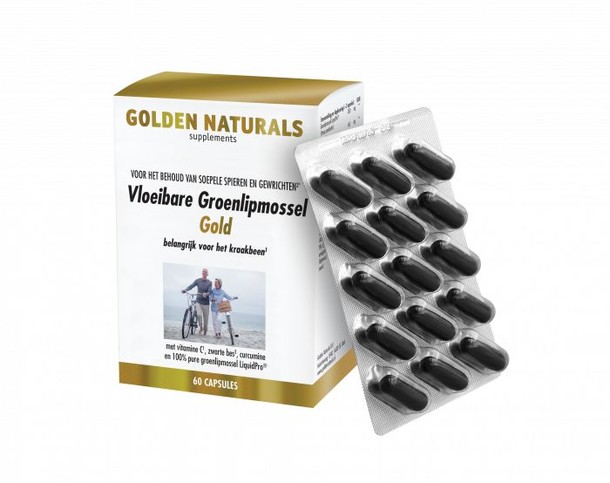 Golden Naturals Vloeibare groenlipmossel gold (60 Softgels)