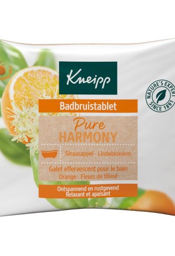 Kneipp Badbruistablet pure harmony oranje lindebloesem (80 Gram)