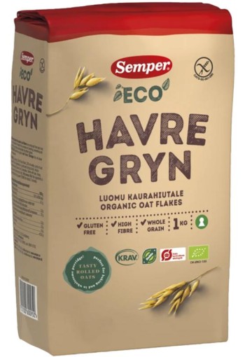 Semper Havermout vlokken glutenvrij bio (1 Kilogram)