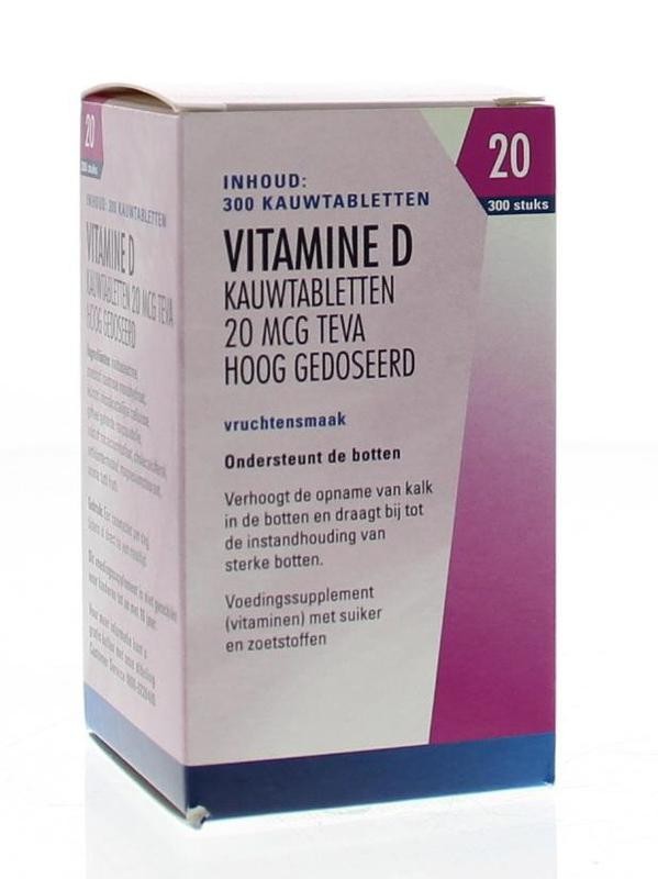 Omgekeerde Stuiteren Vertellen Teva Vitamine D 20 mcg 800IE (300 tabletten)