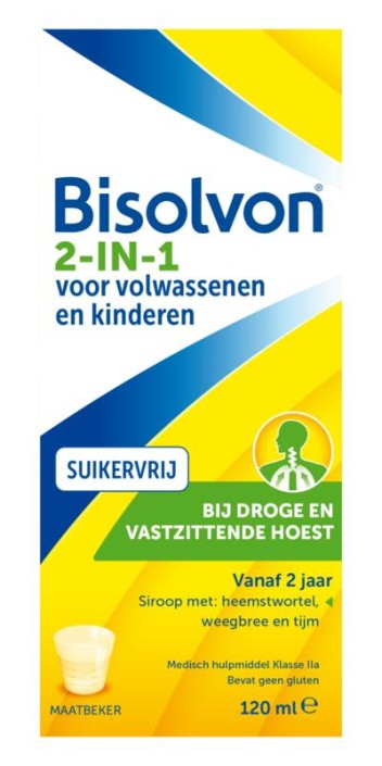 Bisolvon Drank 2-in-1 suikervrij (120 Milliliter)