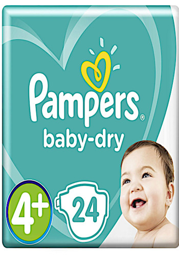 Pam­pers Ba­by dry maat 4+ / 24 stuks