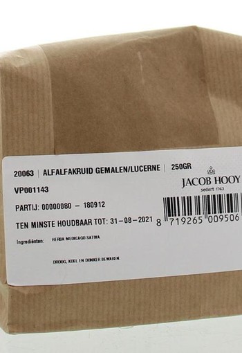 Jacob Hooy Alfalfakruid gemalen (250 Gram)