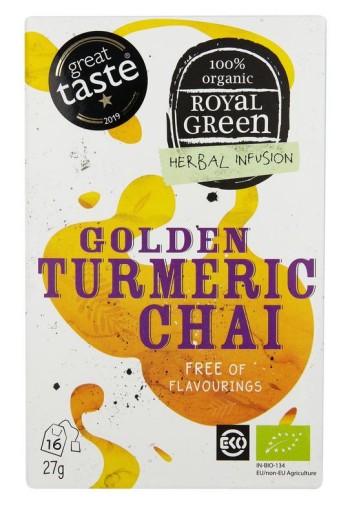 Royal Green Golden turmeric chai bio (16 Zakjes)