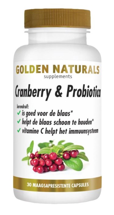 Golden Naturals Cranberry & probiotica (30 Vegetarische capsules)