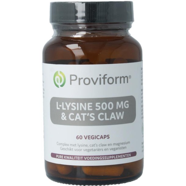 Proviform L-Lysine 500mg & cats claw (60 Vegetarische capsules)