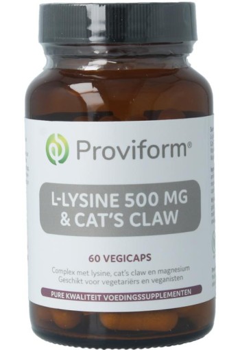 Proviform L-Lysine 500mg & cats claw (60 Vegetarische capsules)