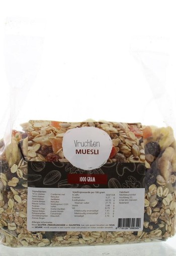 Mijnnatuurwinkel Vruchten muesli (1 Kilogram)
