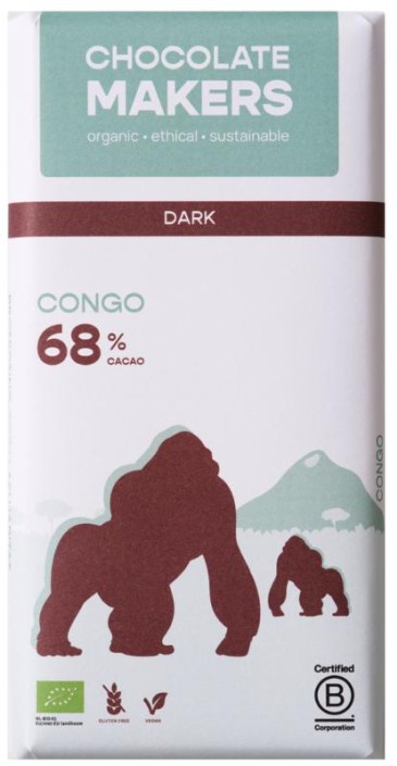 Chocolatemakers Gorilla bar 68% puur bio (80 Gram)