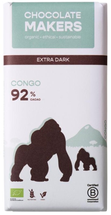 Chocolatemakers Gorilla extra puur 92% bio (80 Gram)