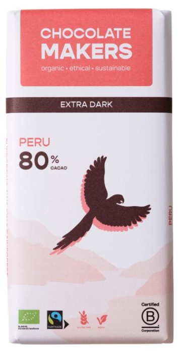 Chocolatemakers Awajun 80% puur fairtrade bio (80 Gram)