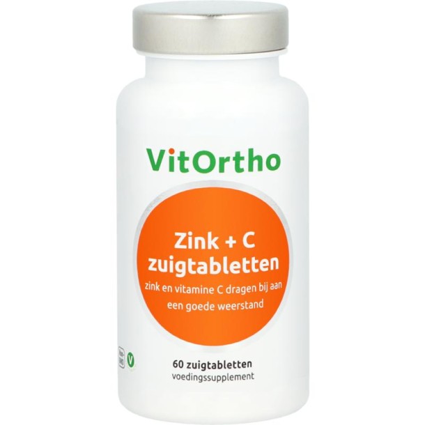 Vitortho Zink + C zuigtabletten (60 Zuigtabletten)