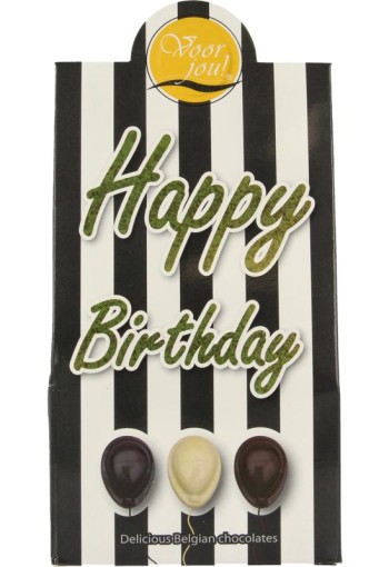 Voor Jou! Cadeau doos black & white happy birthday (100 Gram)