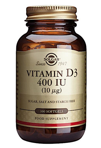 Solgar Vitamin D-3 400 IU/10 µg (Uit visleverolie) (100 softgels)